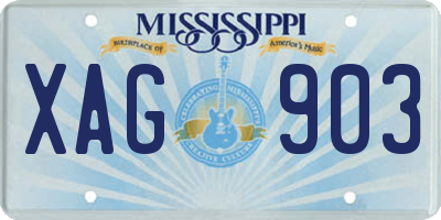MS license plate XAG903