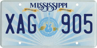 MS license plate XAG905