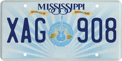 MS license plate XAG908
