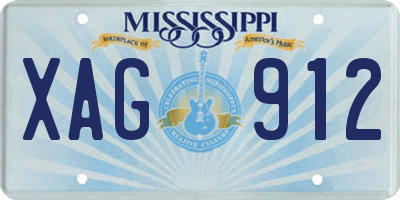 MS license plate XAG912