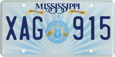 MS license plate XAG915