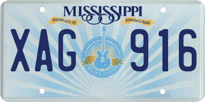 MS license plate XAG916