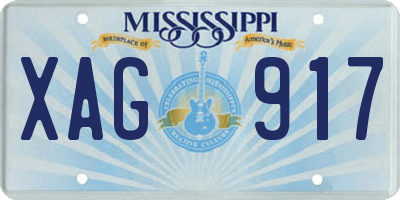 MS license plate XAG917