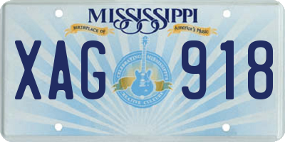 MS license plate XAG918