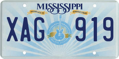 MS license plate XAG919