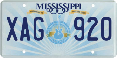 MS license plate XAG920