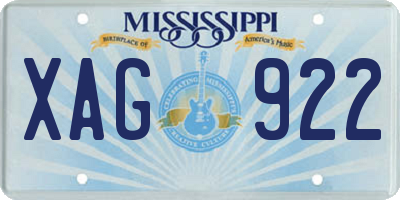 MS license plate XAG922