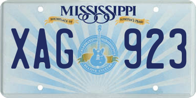 MS license plate XAG923