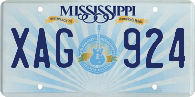 MS license plate XAG924