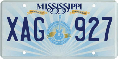 MS license plate XAG927