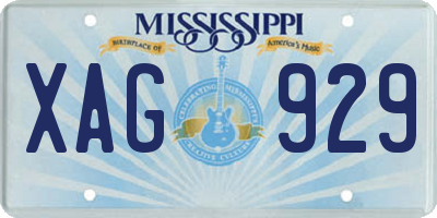 MS license plate XAG929