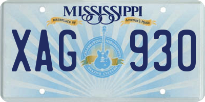 MS license plate XAG930