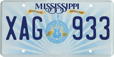 MS license plate XAG933