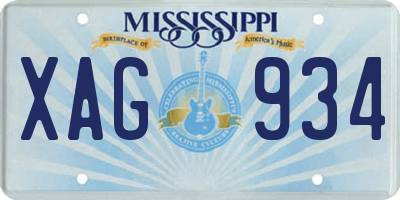 MS license plate XAG934