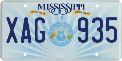 MS license plate XAG935