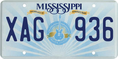 MS license plate XAG936