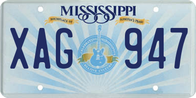MS license plate XAG947