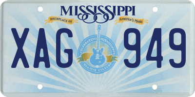 MS license plate XAG949
