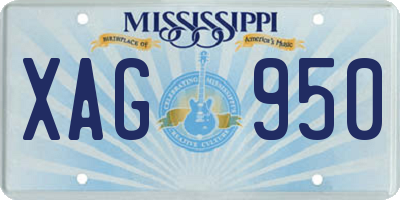 MS license plate XAG950