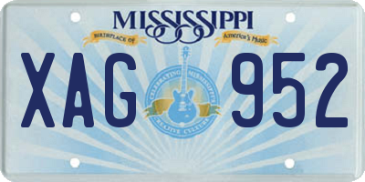 MS license plate XAG952
