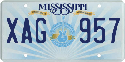 MS license plate XAG957