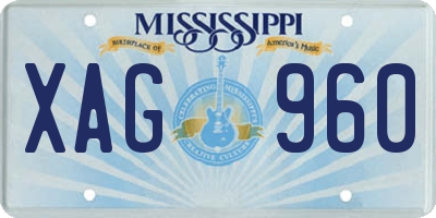 MS license plate XAG960