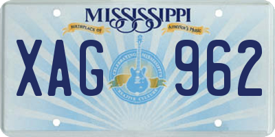 MS license plate XAG962