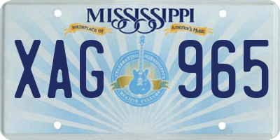 MS license plate XAG965