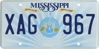 MS license plate XAG967