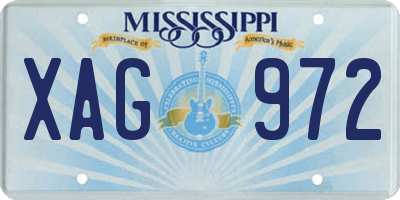 MS license plate XAG972