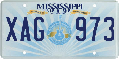 MS license plate XAG973