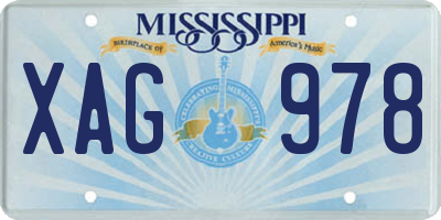 MS license plate XAG978