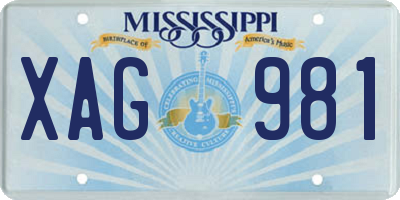 MS license plate XAG981