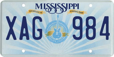 MS license plate XAG984