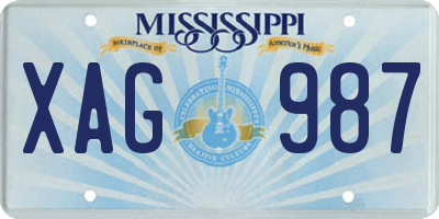 MS license plate XAG987