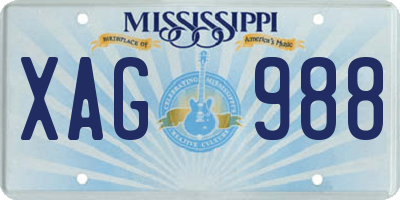 MS license plate XAG988