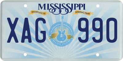 MS license plate XAG990