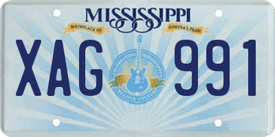 MS license plate XAG991
