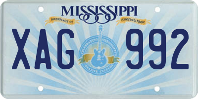MS license plate XAG992