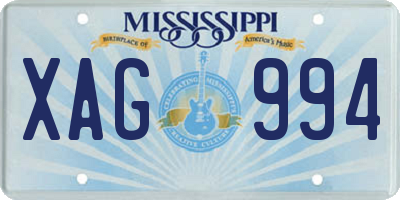 MS license plate XAG994