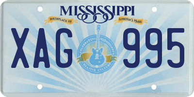 MS license plate XAG995
