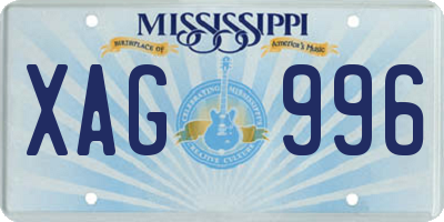 MS license plate XAG996