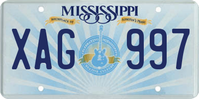 MS license plate XAG997