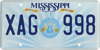 MS license plate XAG998
