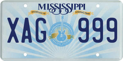 MS license plate XAG999
