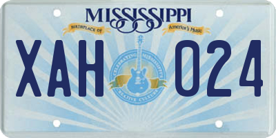 MS license plate XAH024
