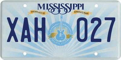 MS license plate XAH027