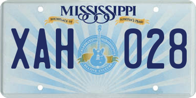 MS license plate XAH028