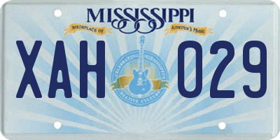 MS license plate XAH029