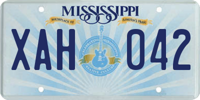 MS license plate XAH042